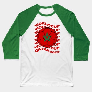 Morocco Football Baseball T-Shirt